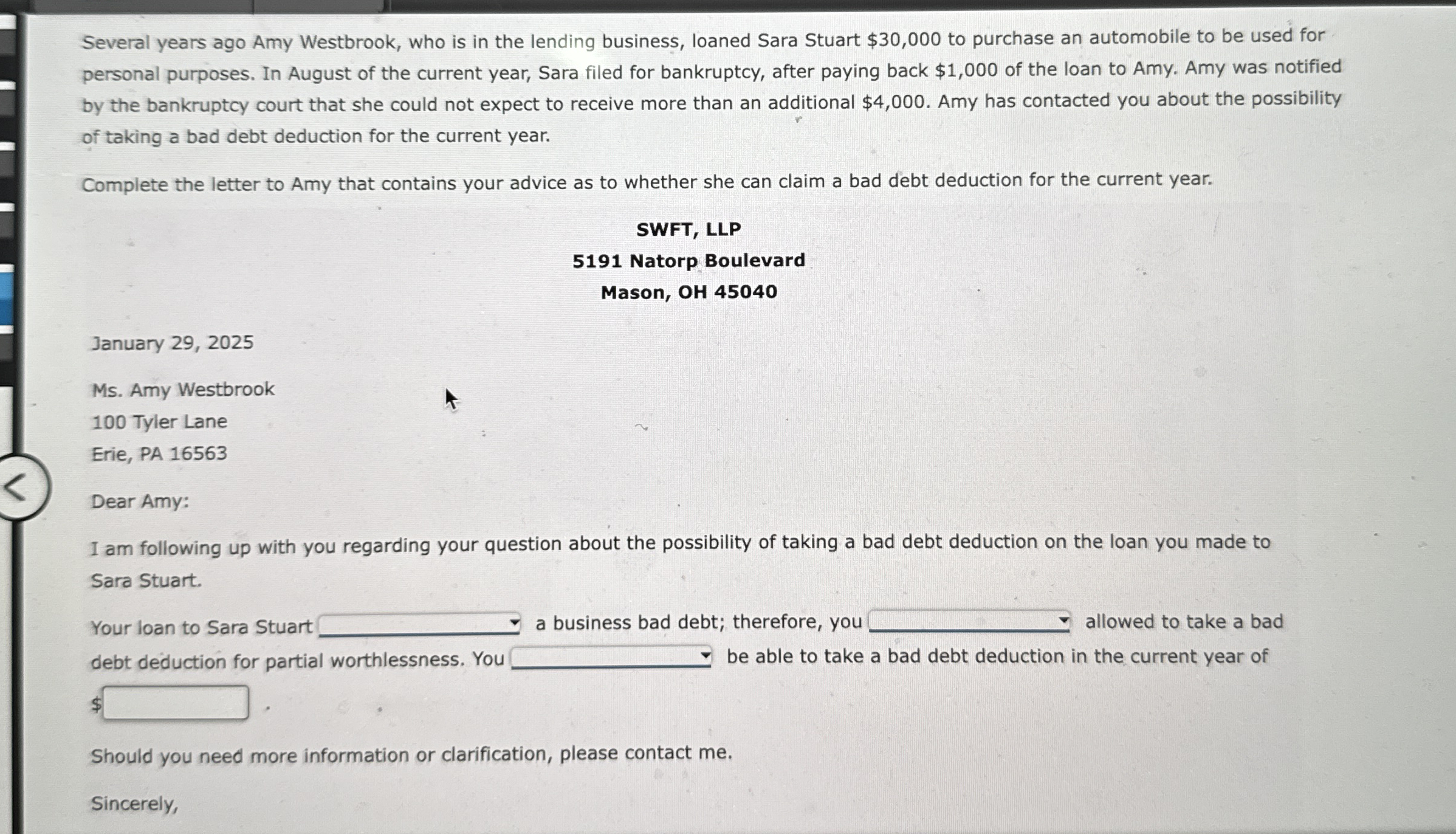 Several years ago Amy Westbrook, who is in the