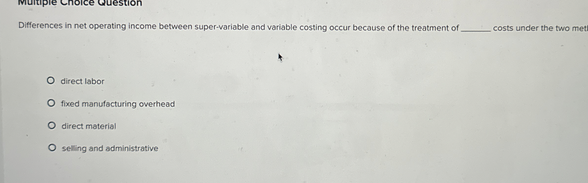 Differences in net operating income between super