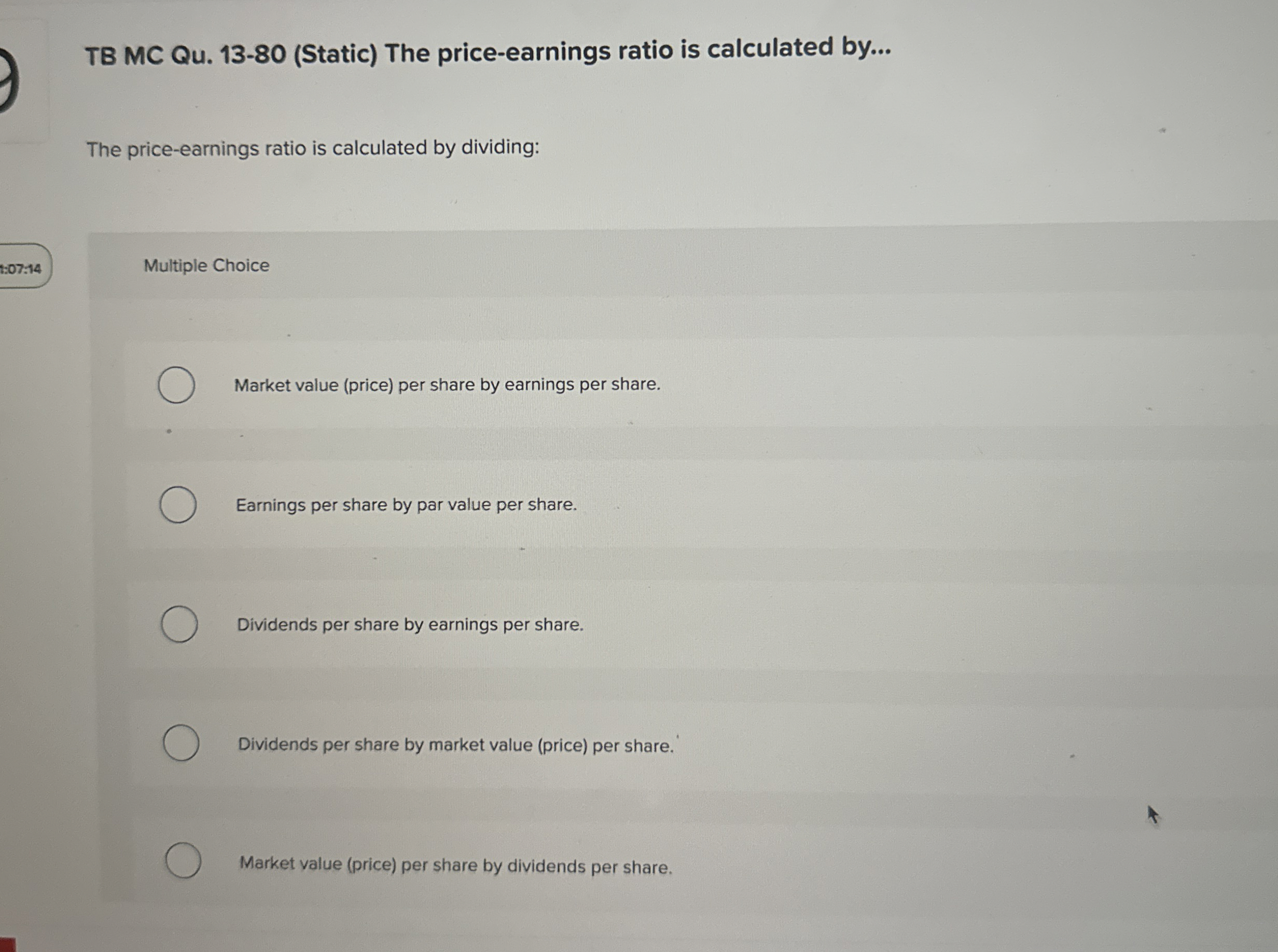 TB MC Qu . 1 3 - 8 0 ( Static ) The price -