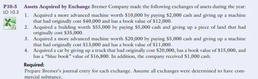 E10-9 Asset Acquired by Donation On March 1, a