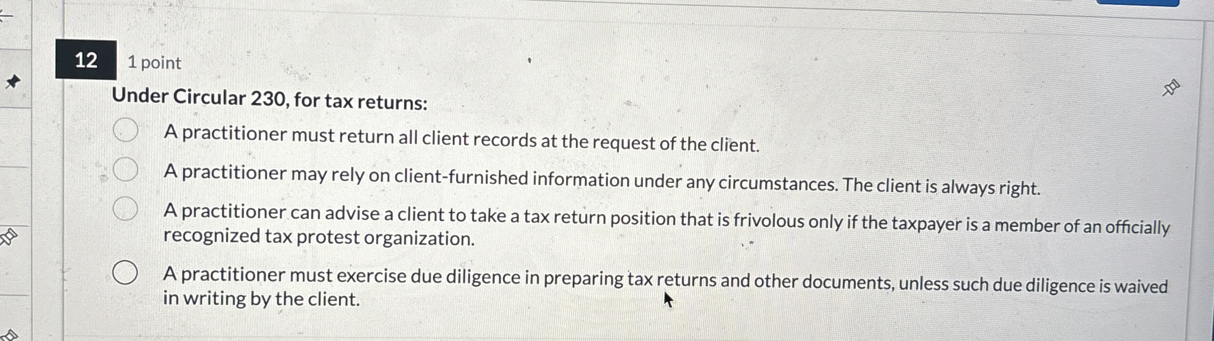 1 2 1 point Under Circular 2 3 0 , for tax