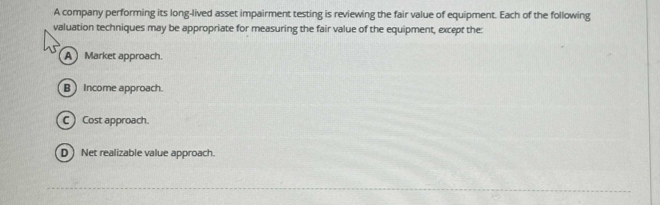 A company performing its long - lived asset