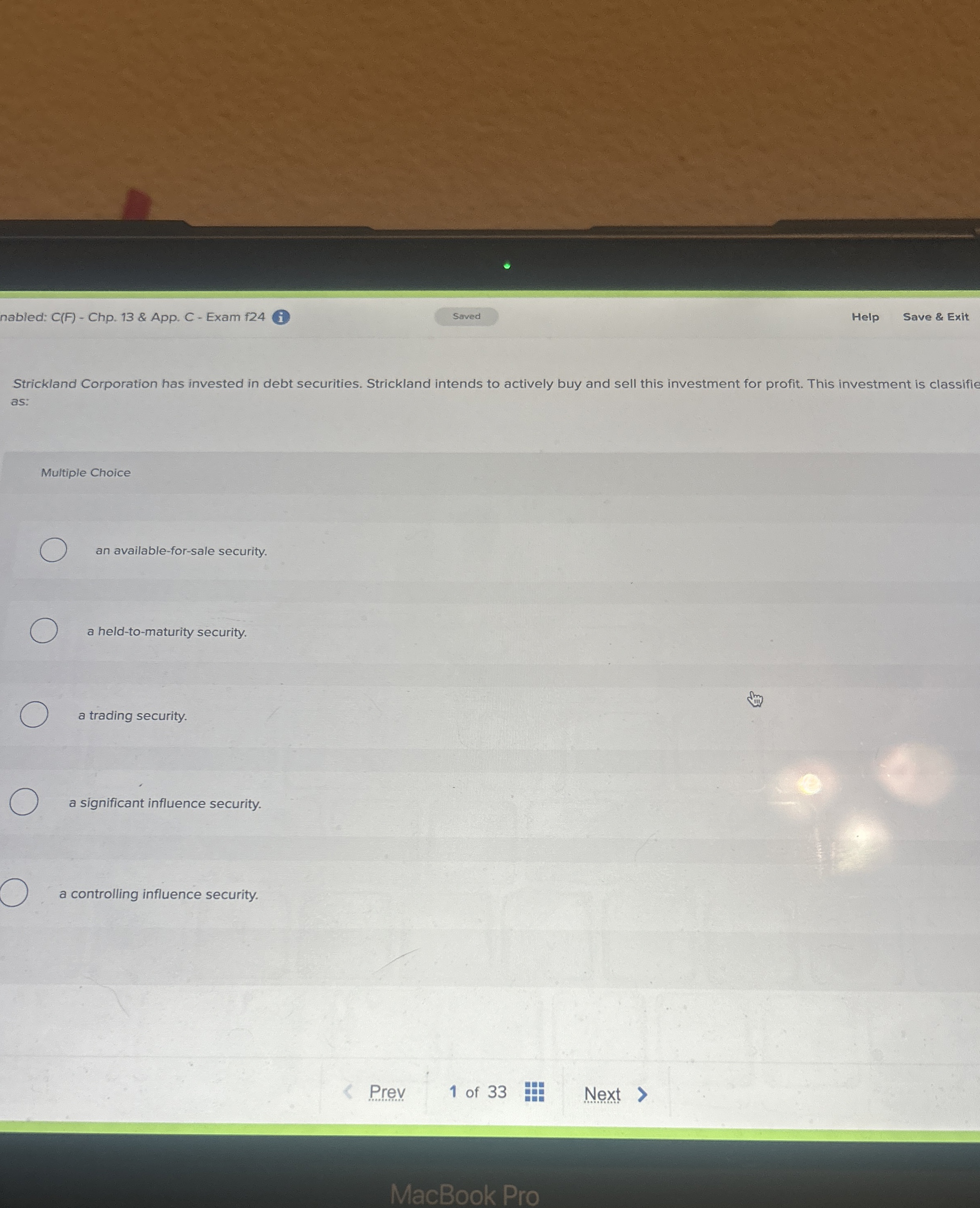 nabled: C ( F ) - Chp . 1 3 & App. C - Exam f 2 4