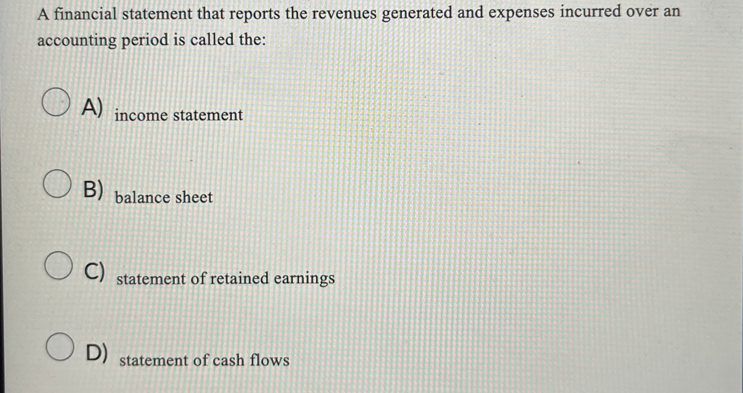 A financial statement that reports the revenues