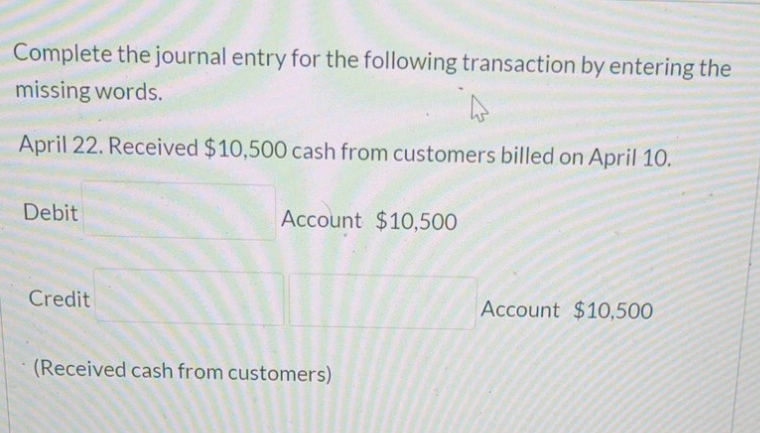 answer it plz Complete the journal entry for the