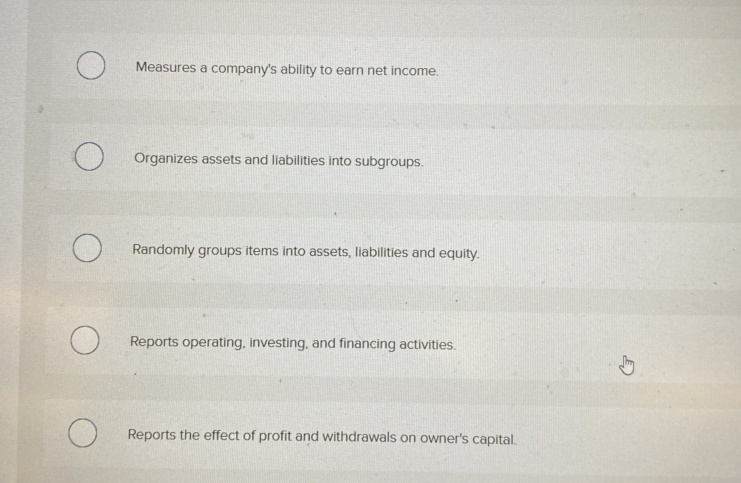 Measures a company's ability to earn net income.