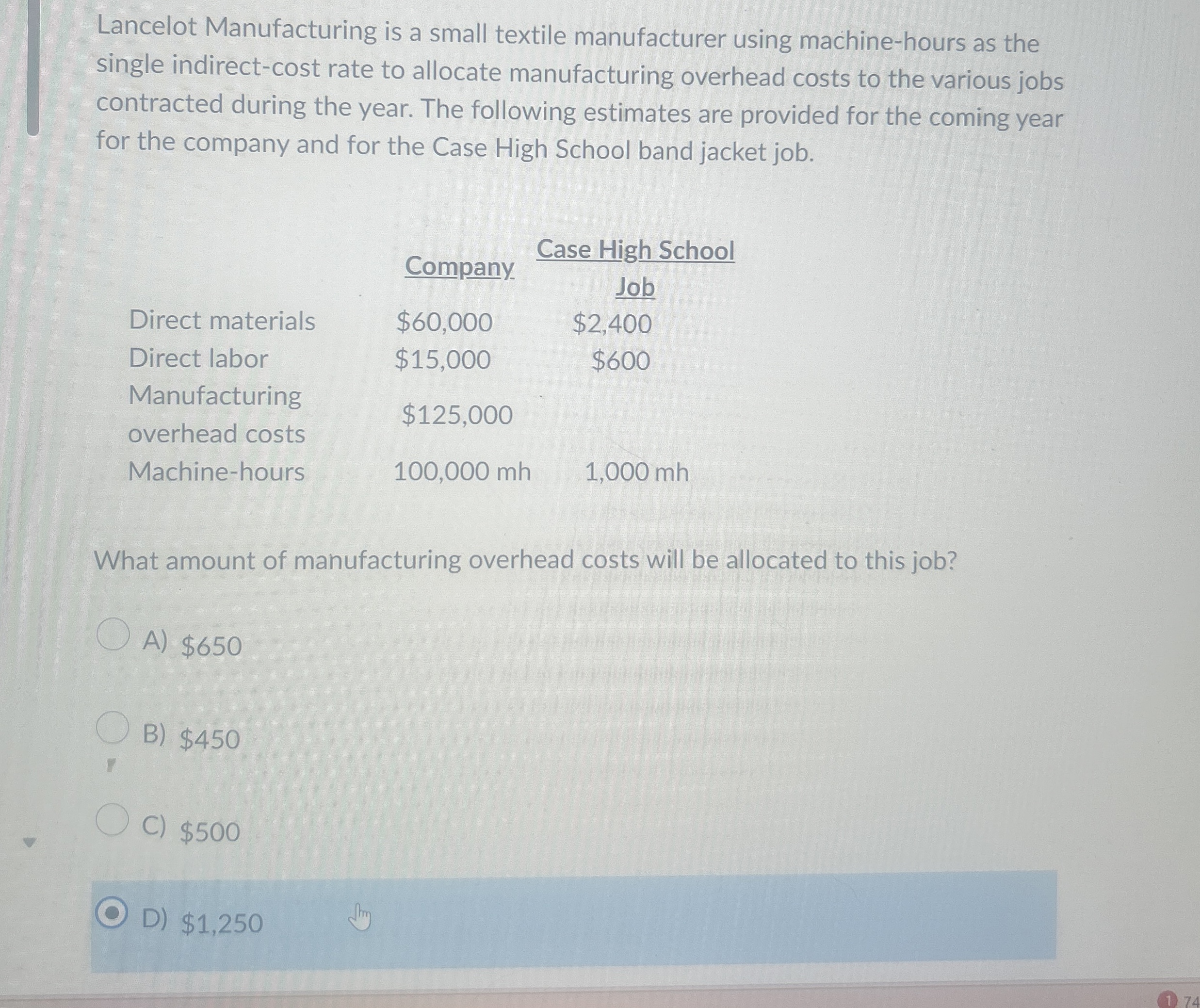 Lancelot Manufacturing is a small textile