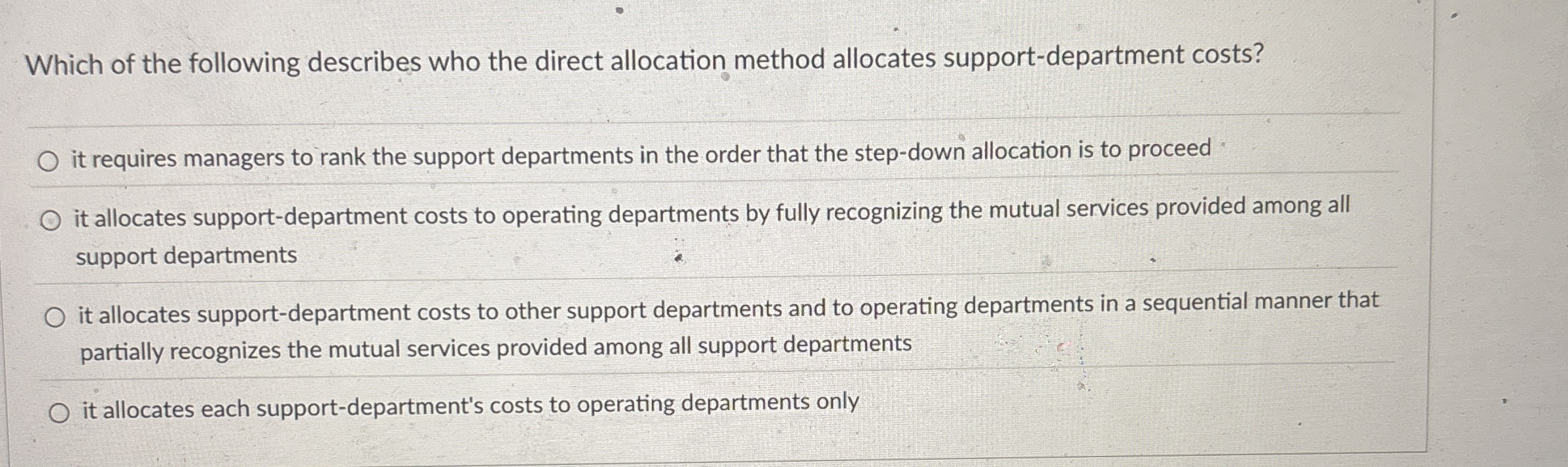 Which of the following describes who the direct