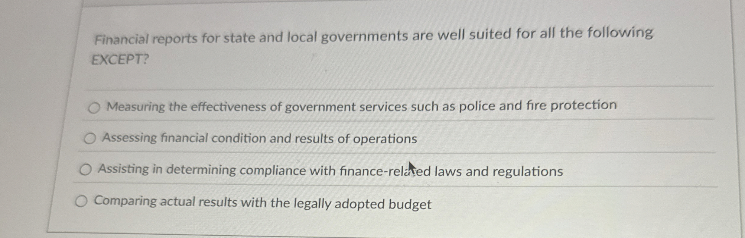 Financial reports for state and local governments
