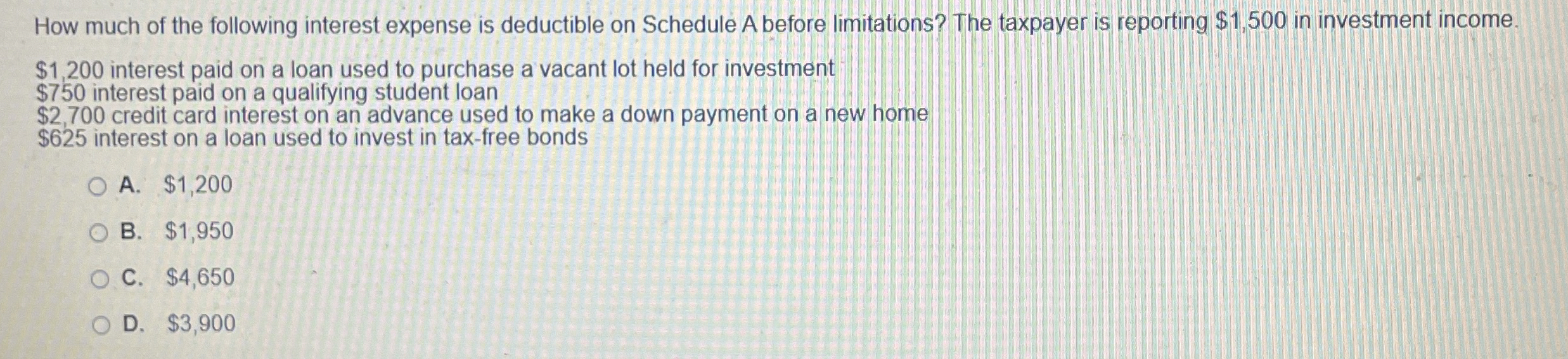 How much of the following interest expense is