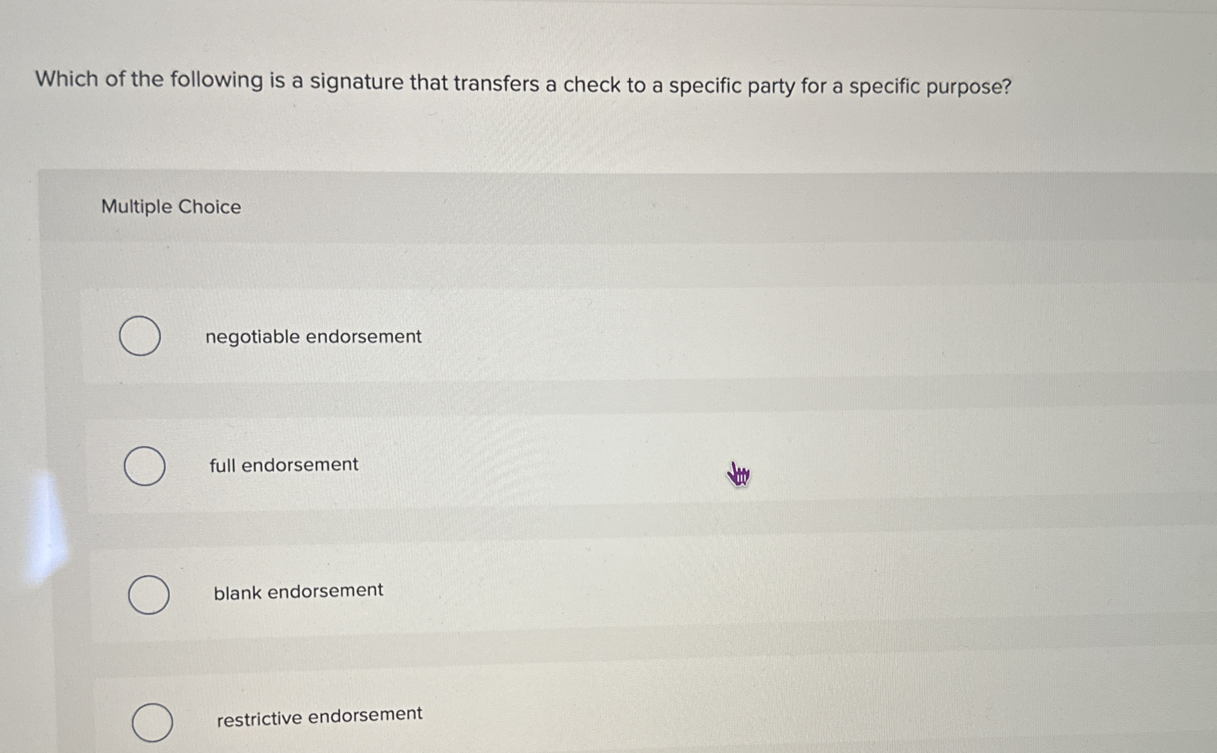 Which of the following is a signature that