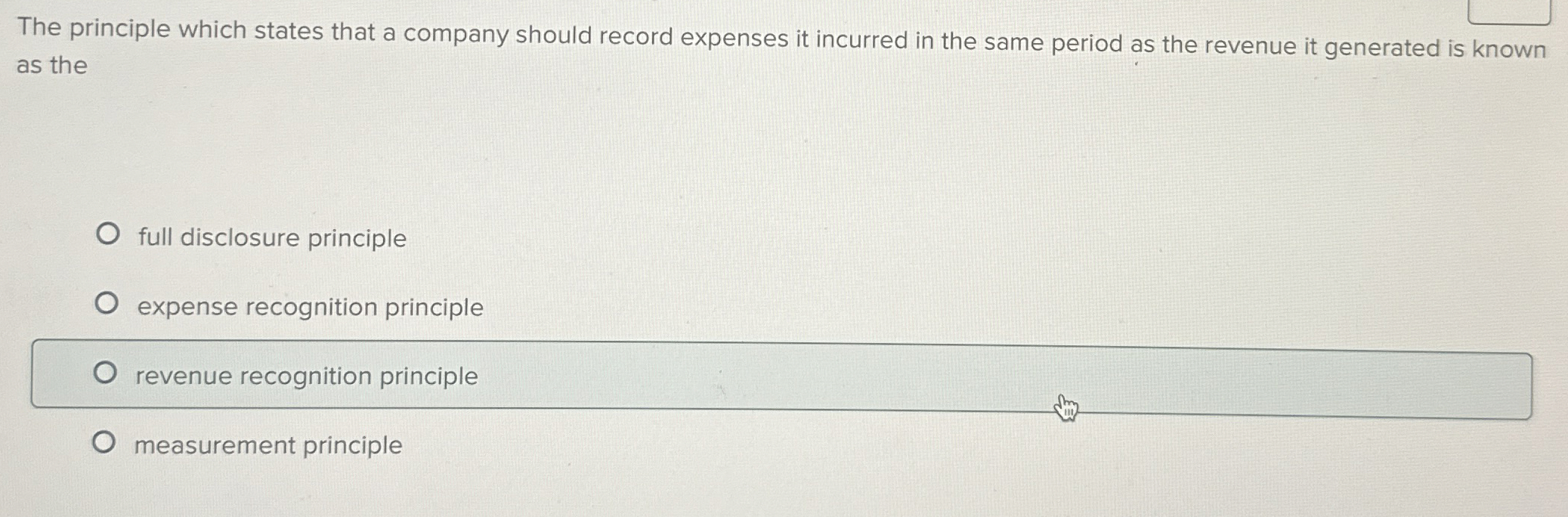 The principle which states that a company should