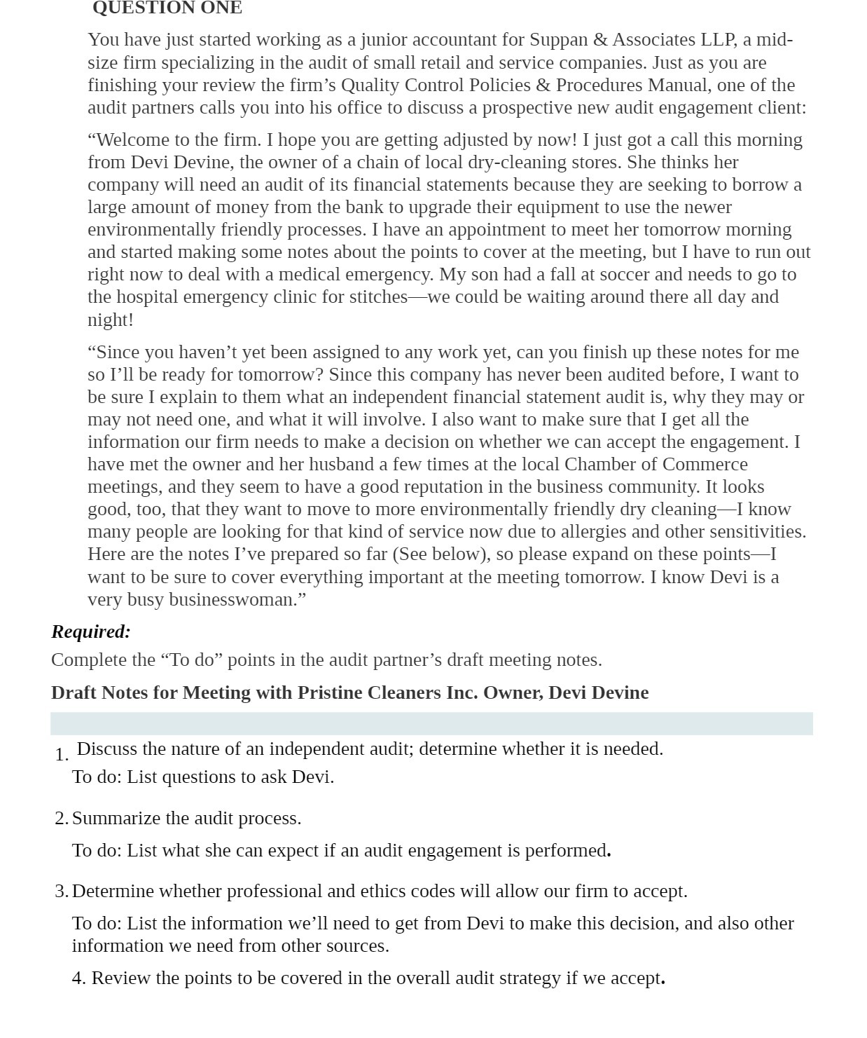 QUESTION ONE You have just started working as a