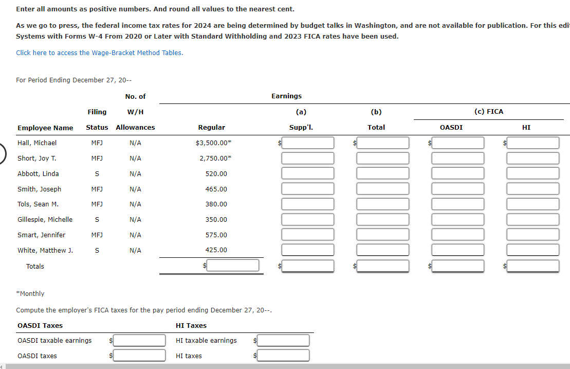 Enter all amounts as positive numbers. And round