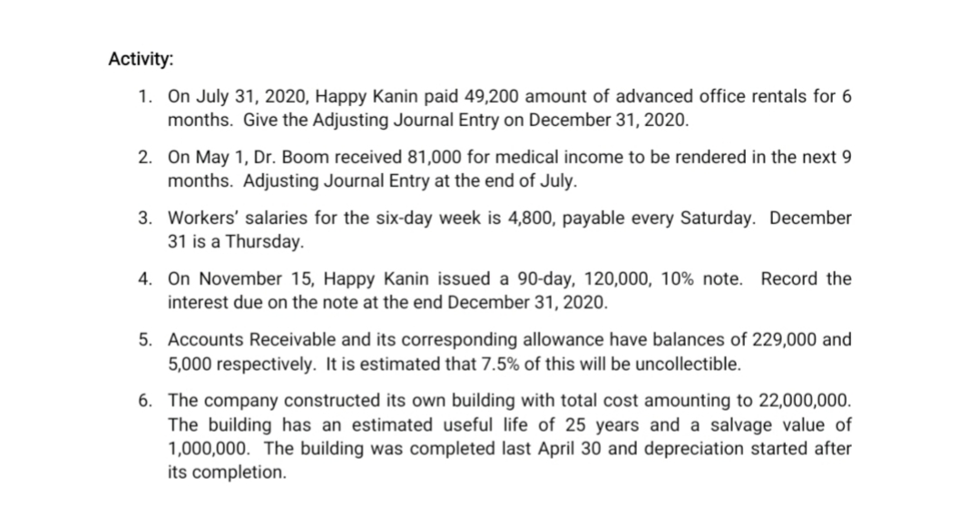 Help me please make a Journal entry with short