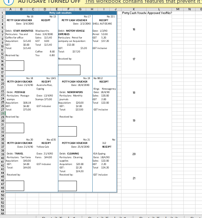 AUTOSAVE TURNED This workbook contains features