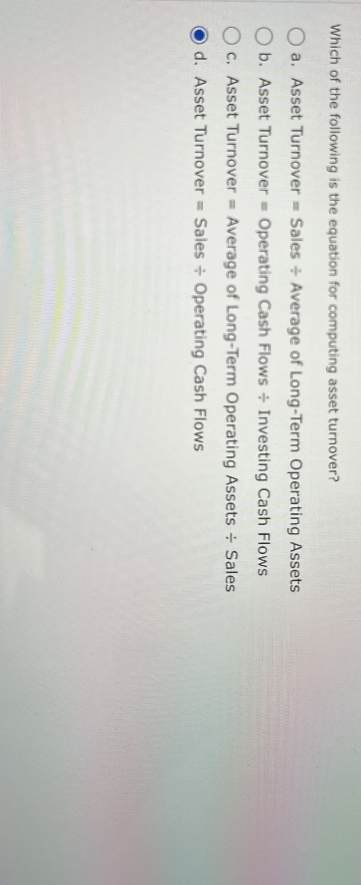 Which of the following is the equation for