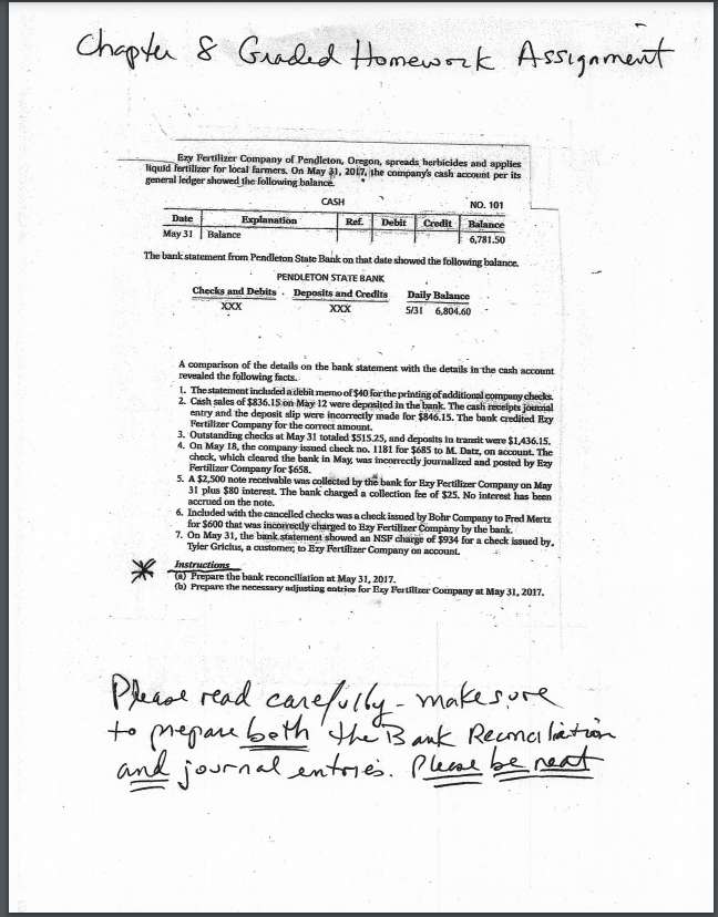 I need both, Bank Reconciliation and journal