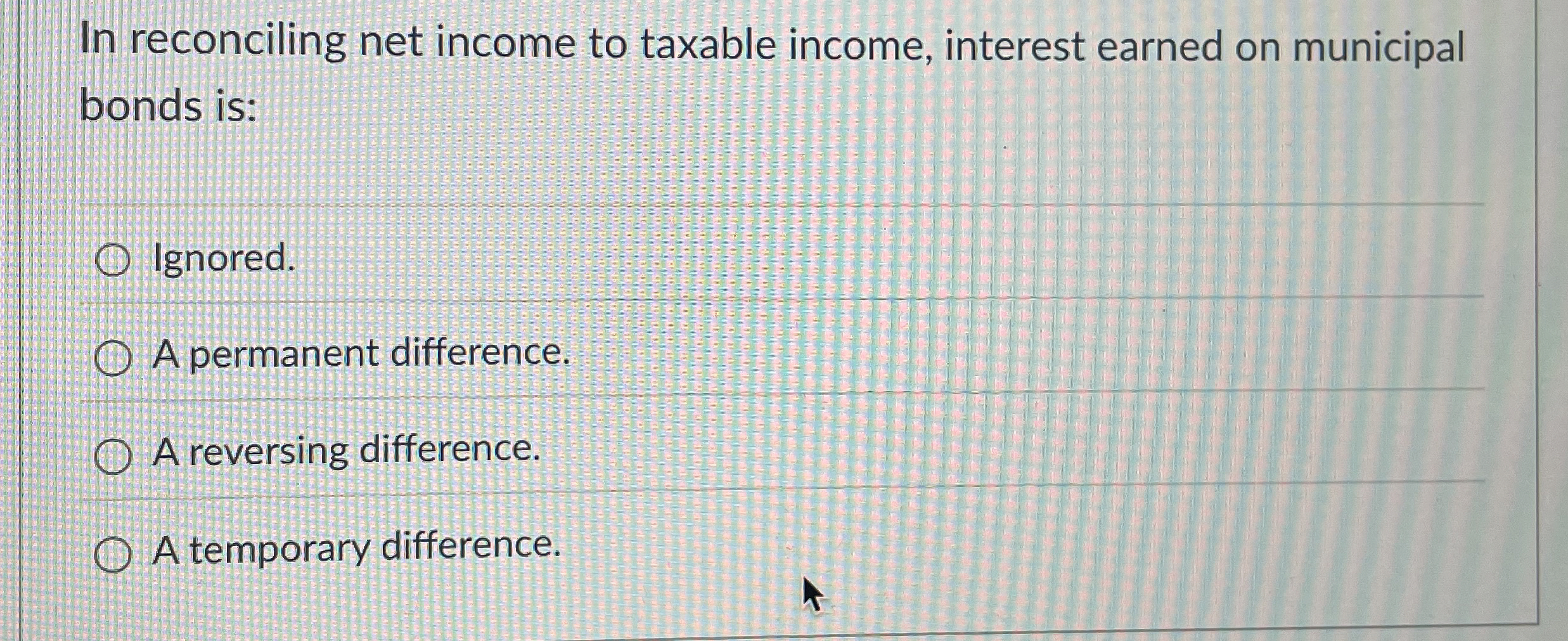 In reconciling net income to taxable income,