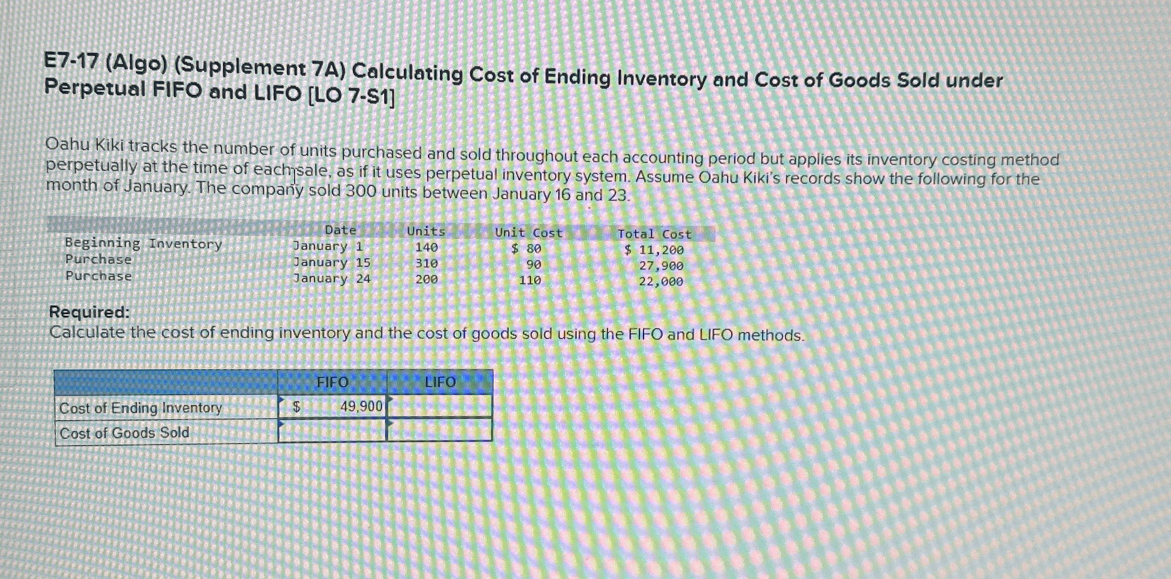 E 7 - 1 7 ( Algo ) ( Supplement 7 A ) Calculating