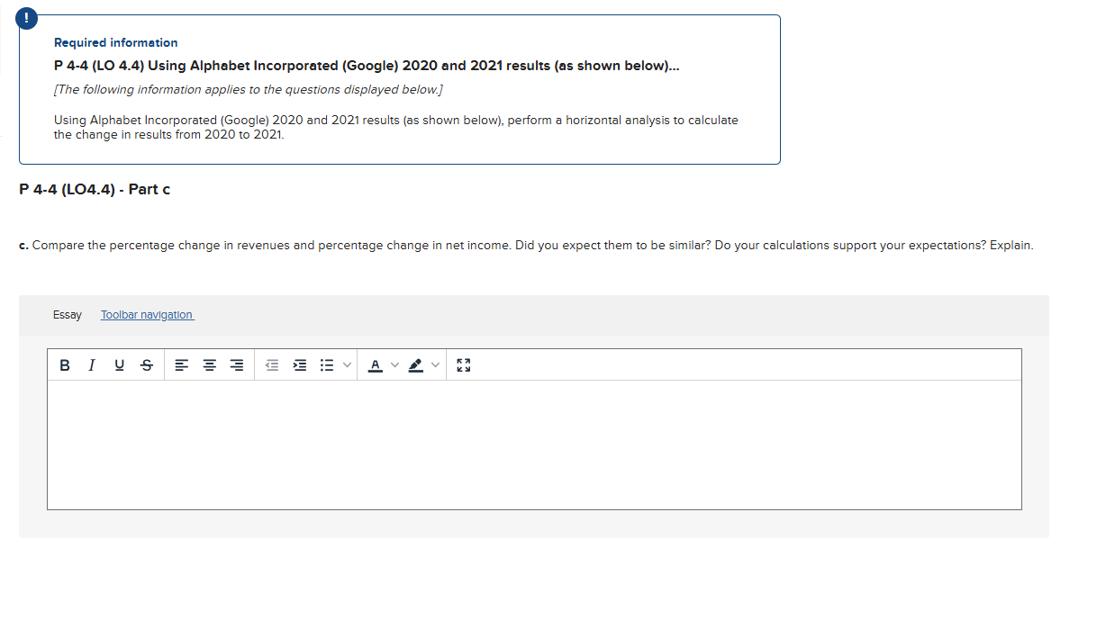 Required information P 4-4 (LO 4.4) Using
