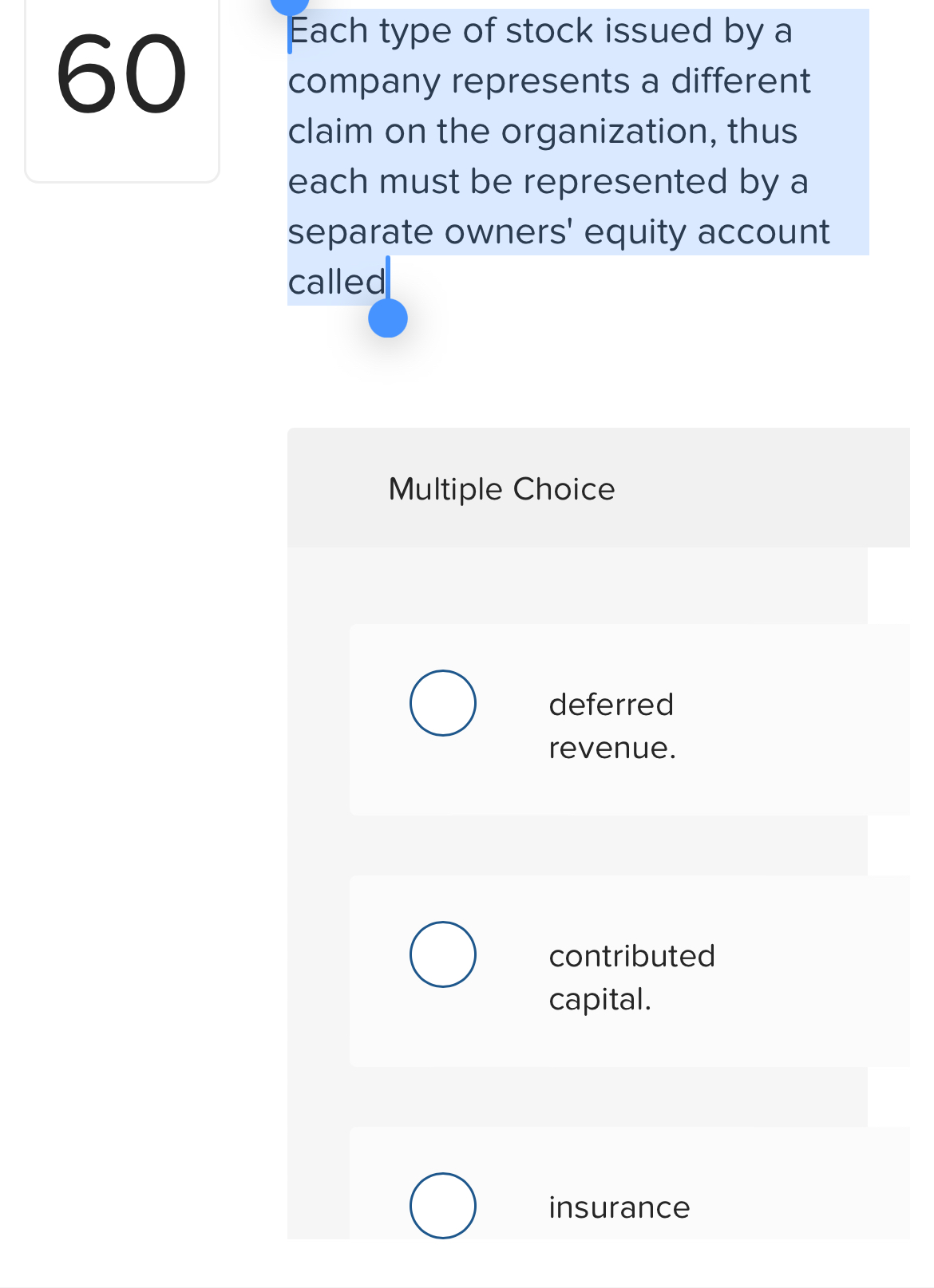 6 0 Each type of stock issued by a company