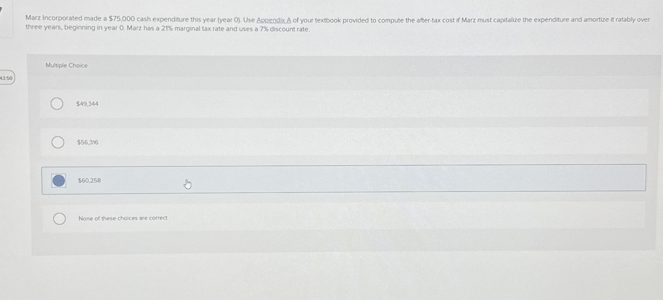 Marz Incorporated made a $ 7 5 , 0 0 0 cash