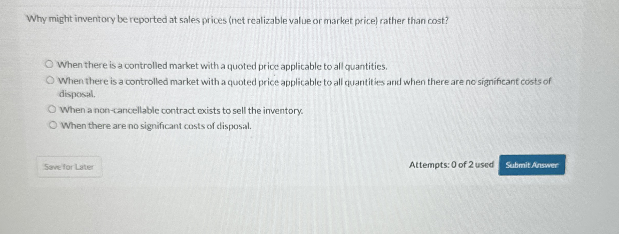 Why might inventory be reported at sales prices (