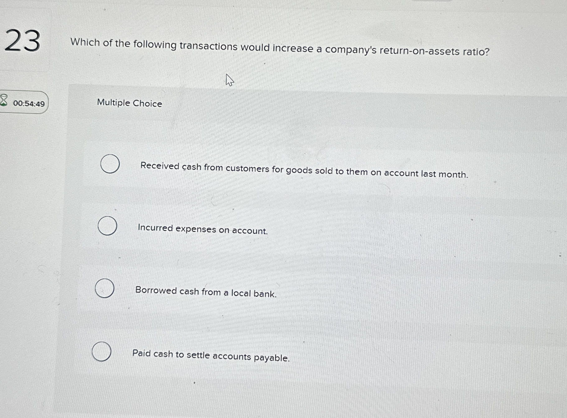 2 3 Which of the following transactions would