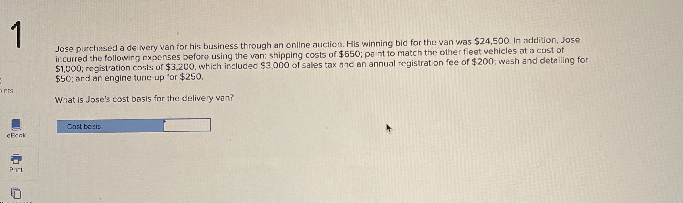 1 Jose purchased a delivery van for his business