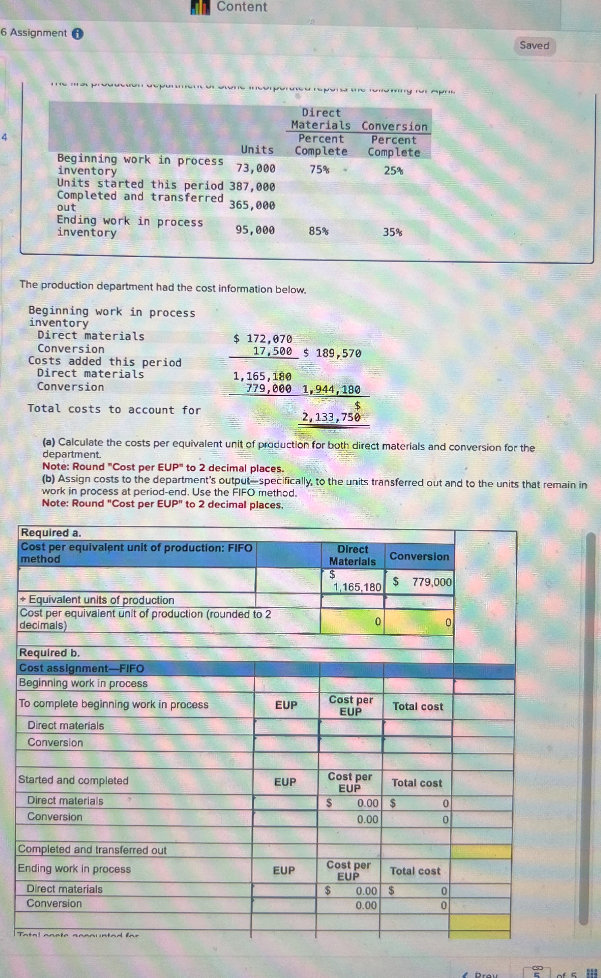 Content 6 Assignment 4 \ table [ [ , , Direct