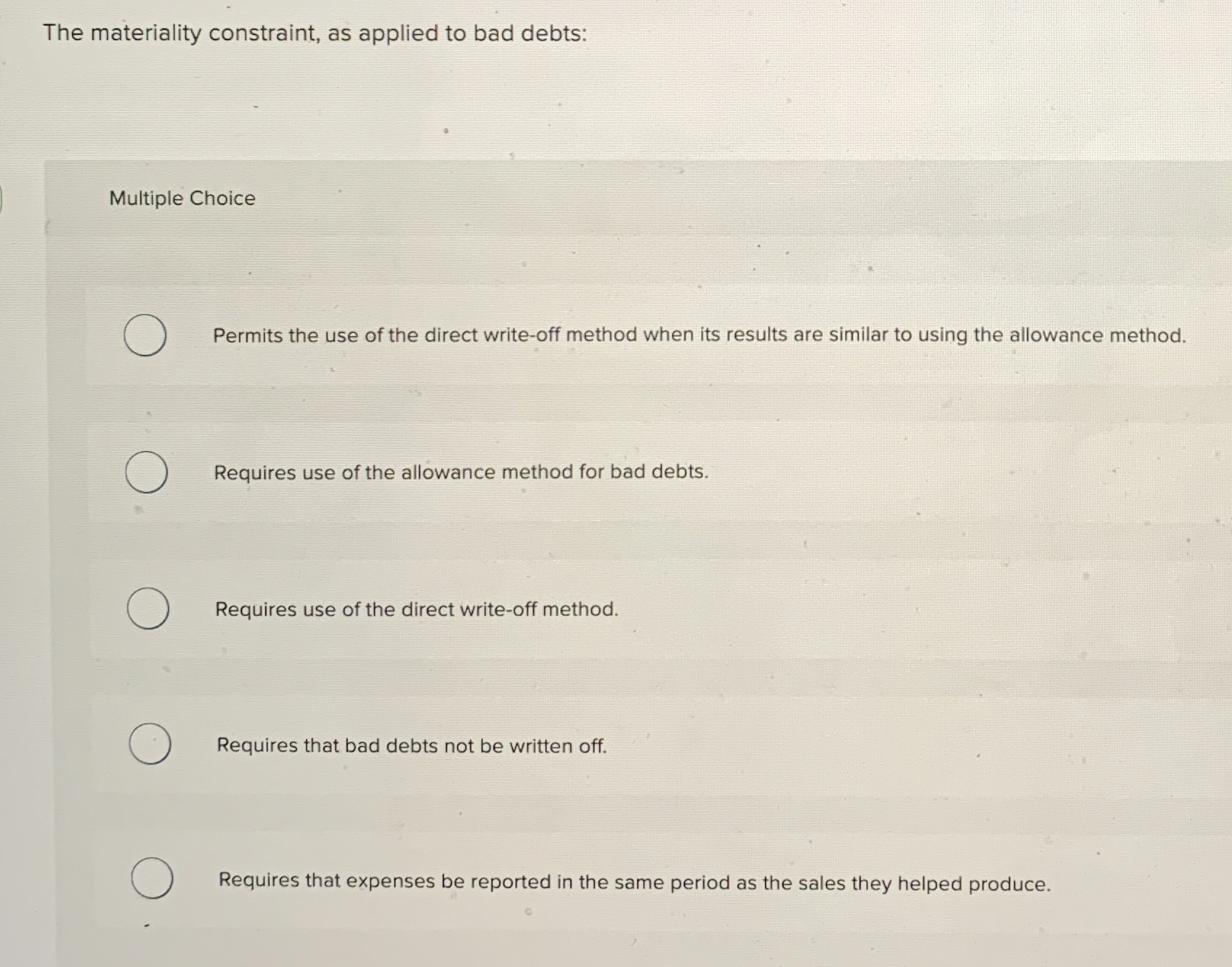 The materiality constraint, as applied to bad