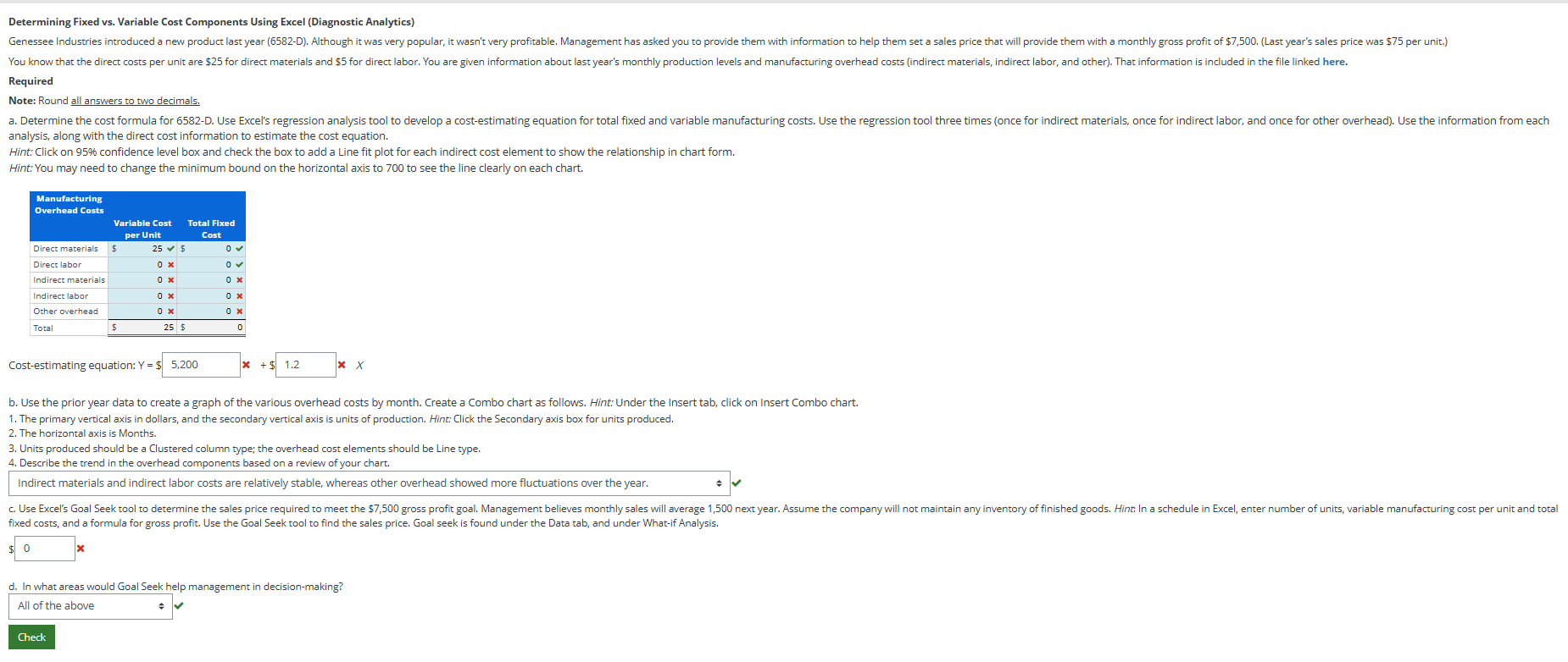 Determining Fixed vs . Variable Cost Components