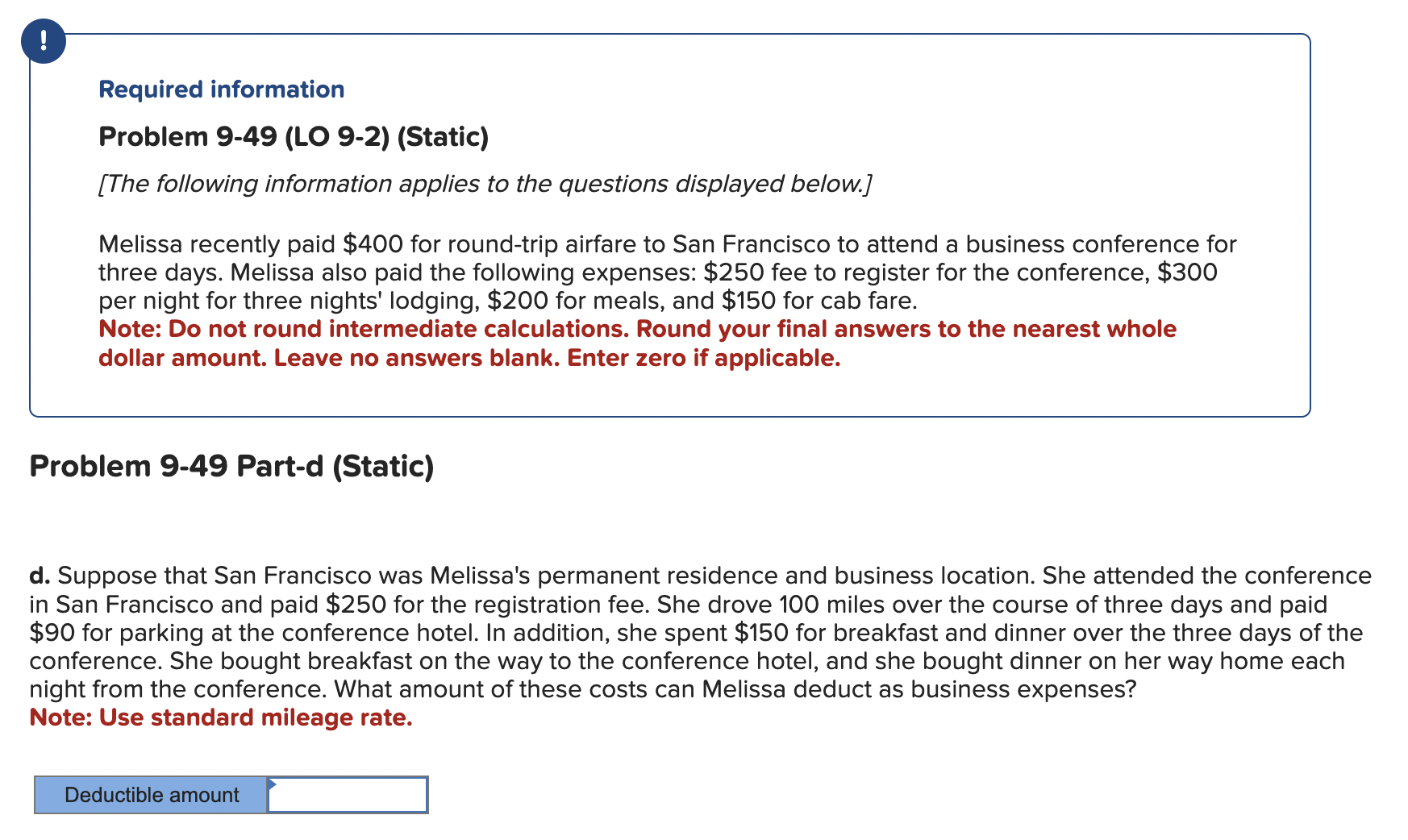 Required information Problem 9 - 4 9 ( LO 9 - 2 )