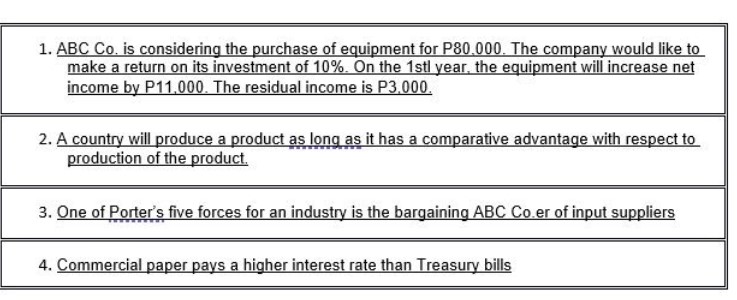 TRUE OR FALSE? SET A. 1. Consider that the