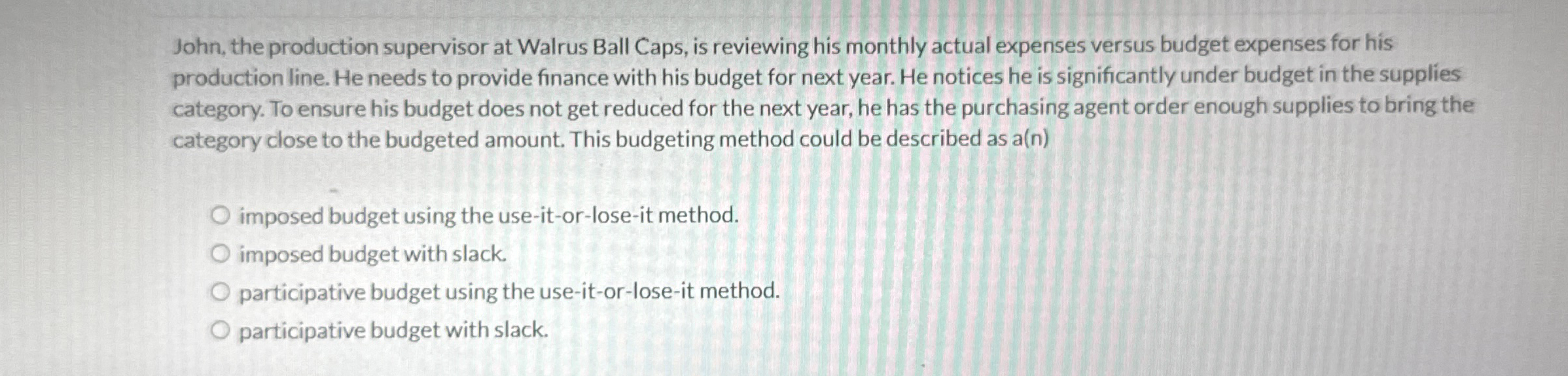 John, the production supervisor at Walrus Ball