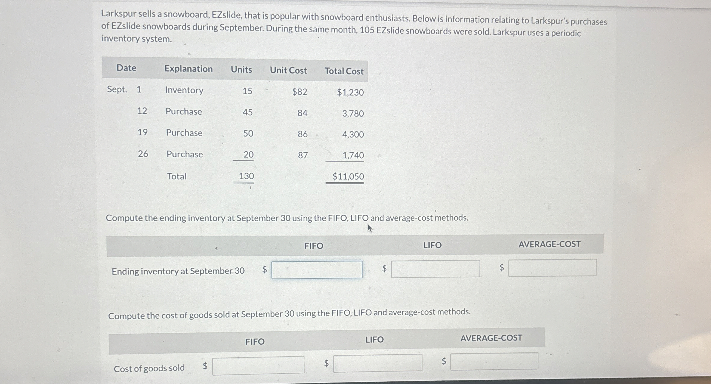 Larkspur sells a snowboard, EZslide, that is