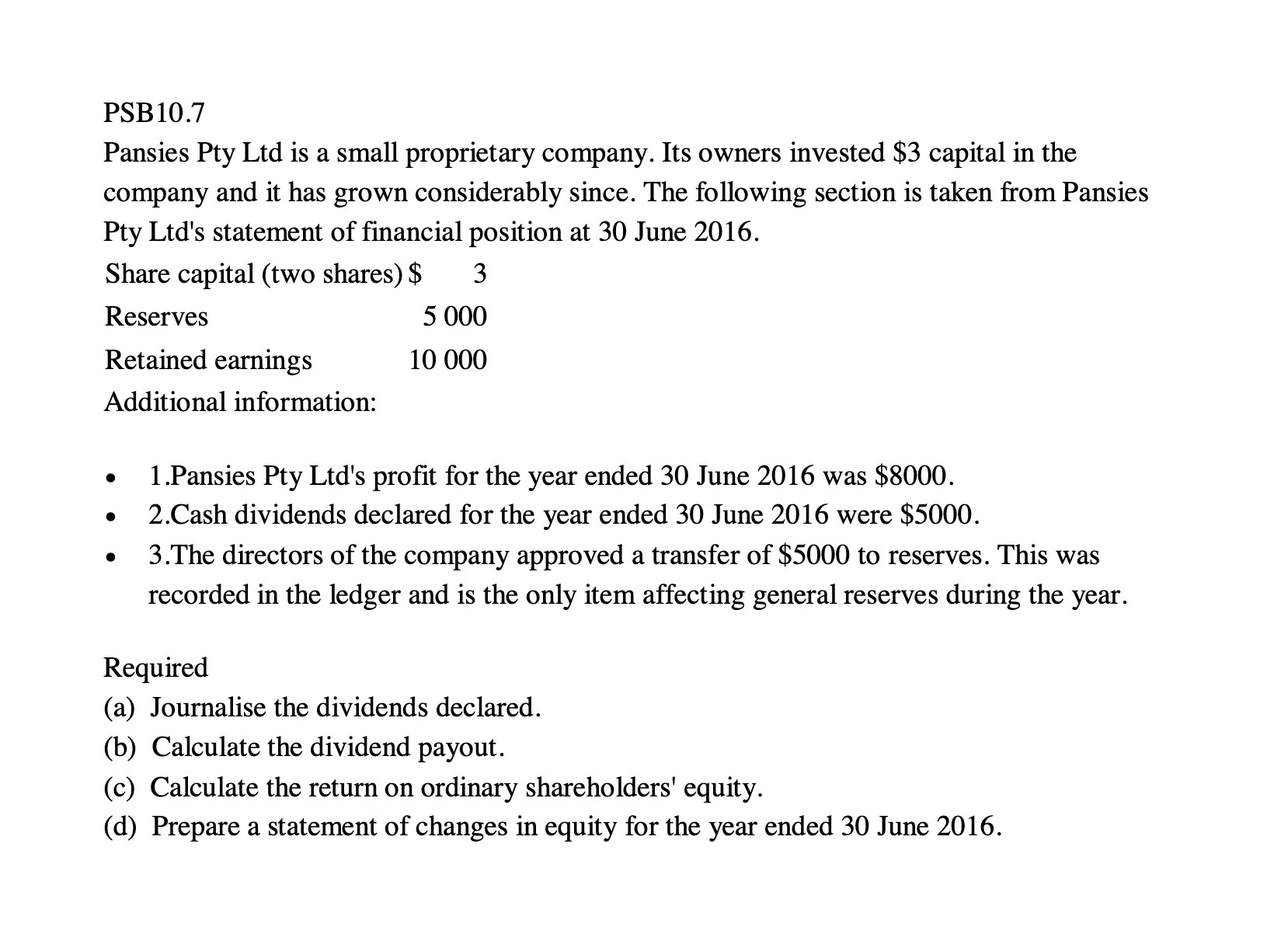 P83 10 .7 Pansies Pty Ltd is a small proprietary