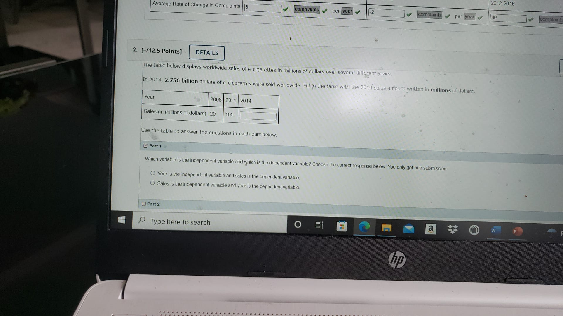2012-2016 Average Rate of Change in Complaints 5