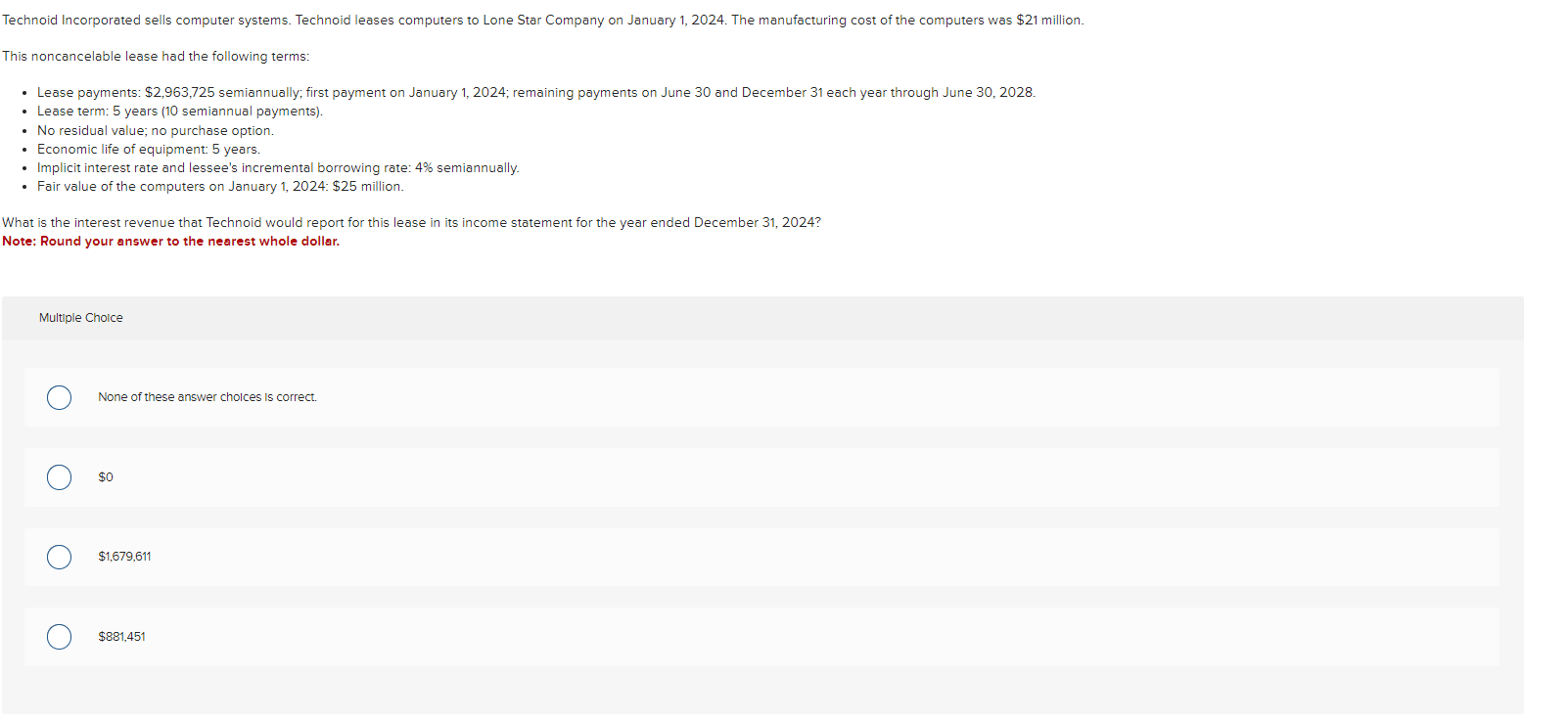 Technoid Incorporated sells computer systems.