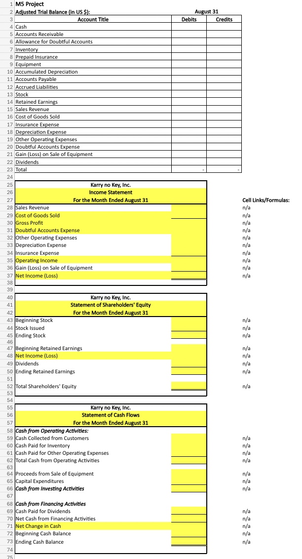 76 Karry no Key, Inc. Balance Sheet 78 August 31