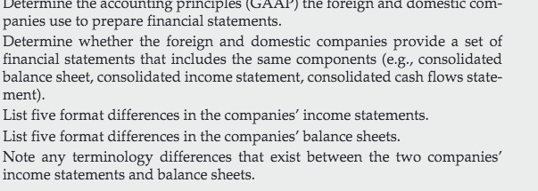Determine the accounting principles (GAAP ) the
