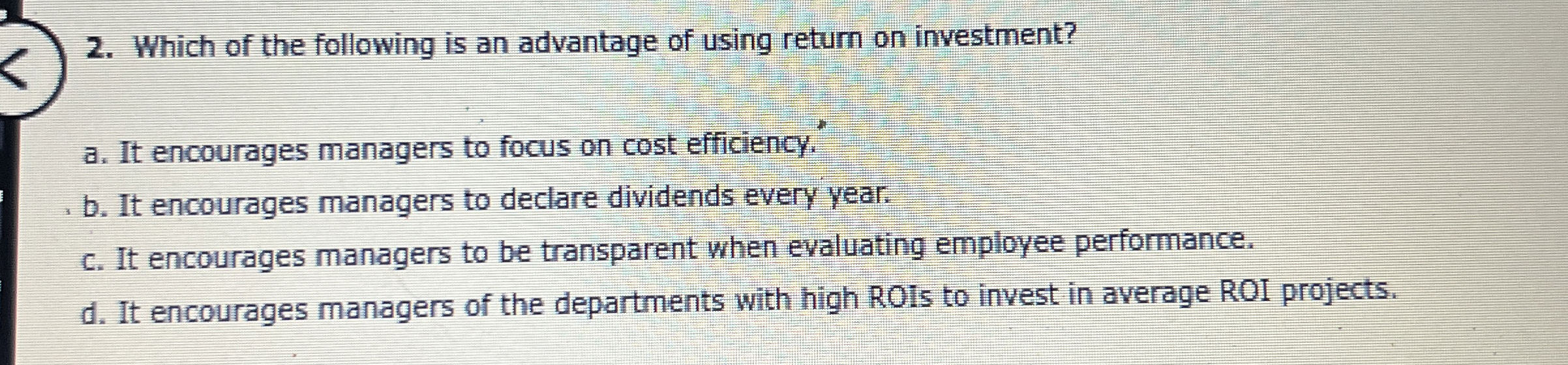 Which of the following is an advantage of using