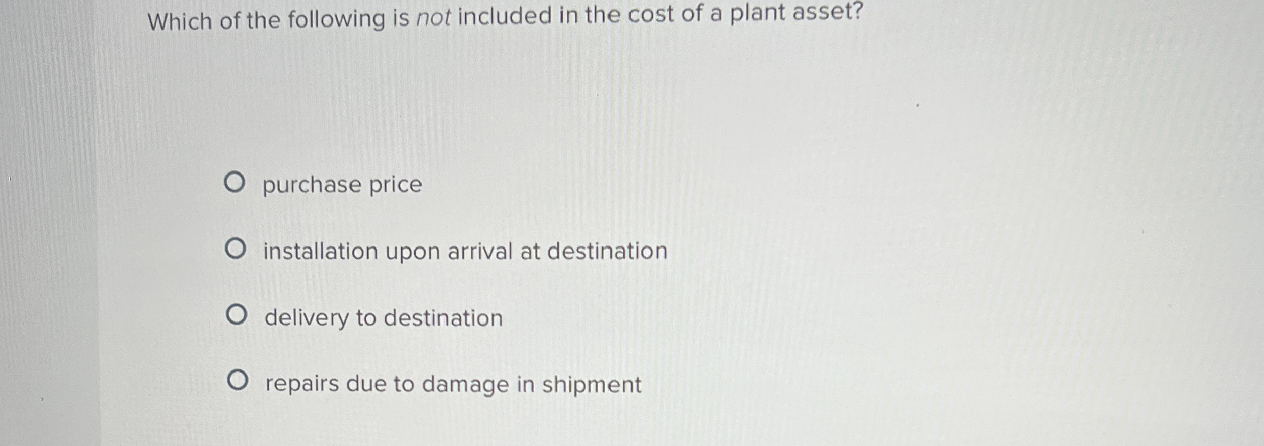 Which of the following is not included in the