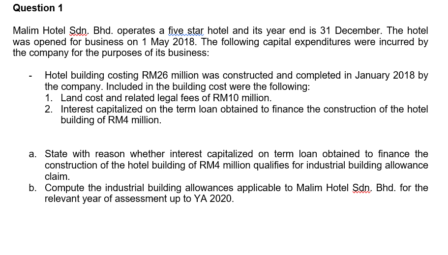 TAXATION - CAPITAL ALLOWANCE AND BUSINESS INCOME