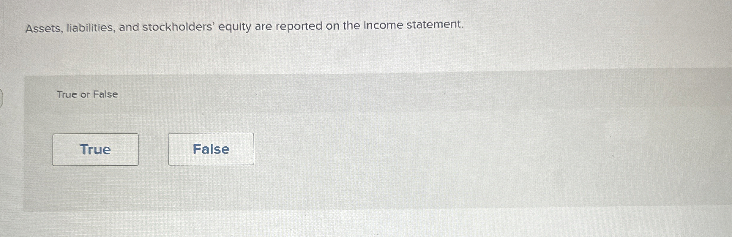 Assets, liabilities, and stockholders' equity are