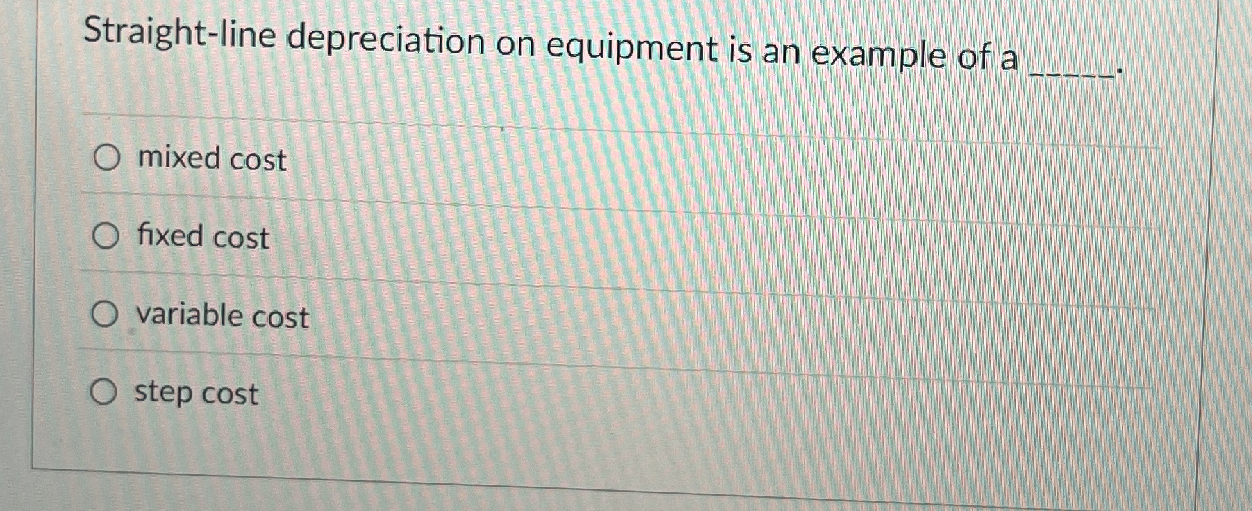 Straight - line depreciation on equipment is an