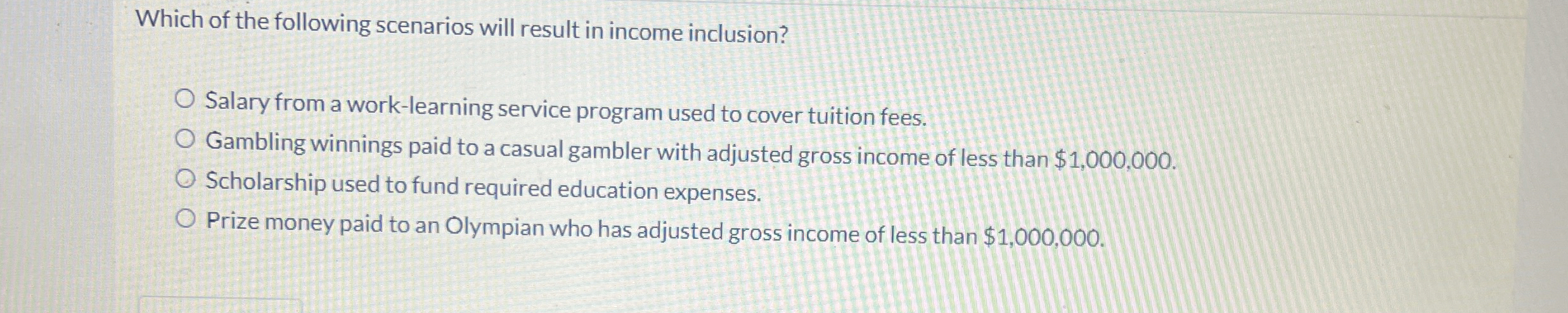 Which of the following scenarios will result in