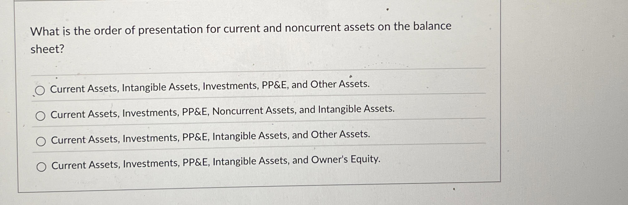 What is the order of presentation for current and
