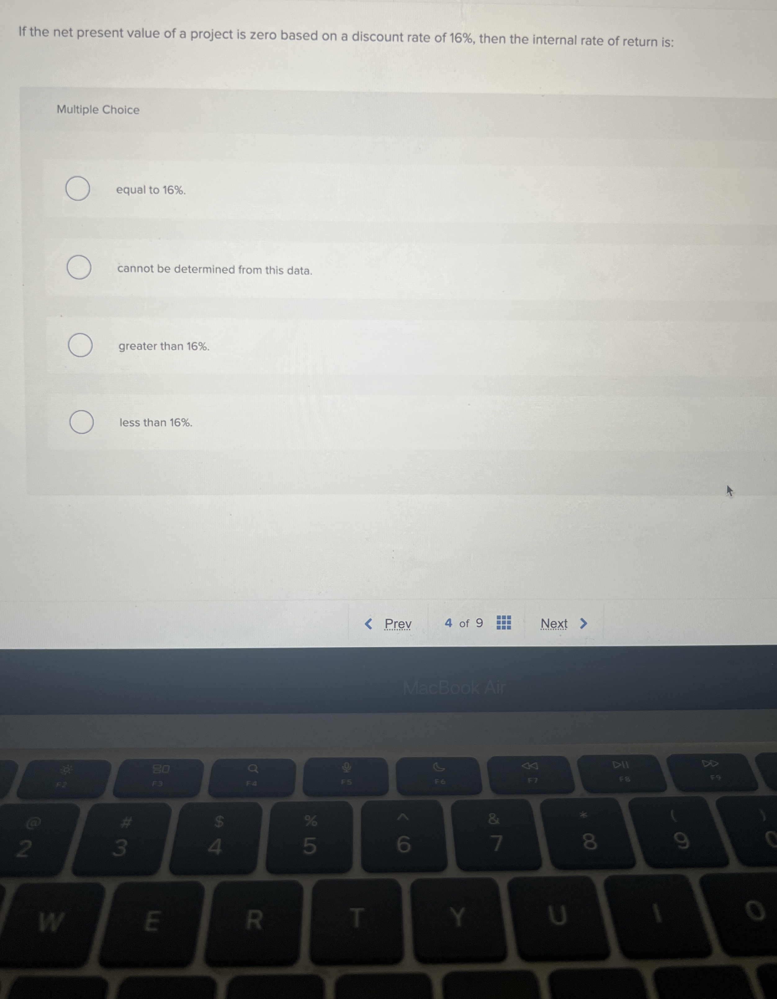 If the net present value of a project is zero